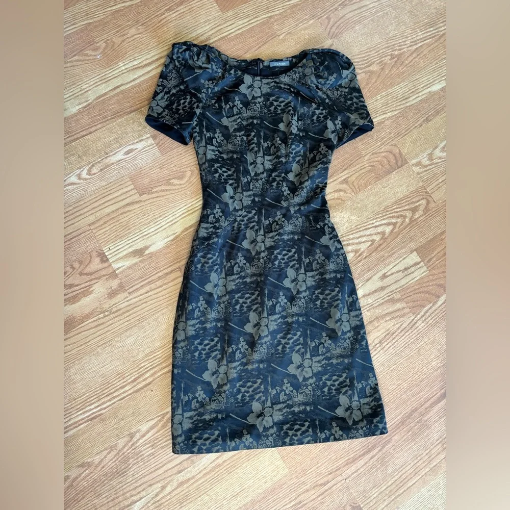 ZAC POSEN Black Floral Jacquard Dress (Fits XS) - Picture 2 of 8